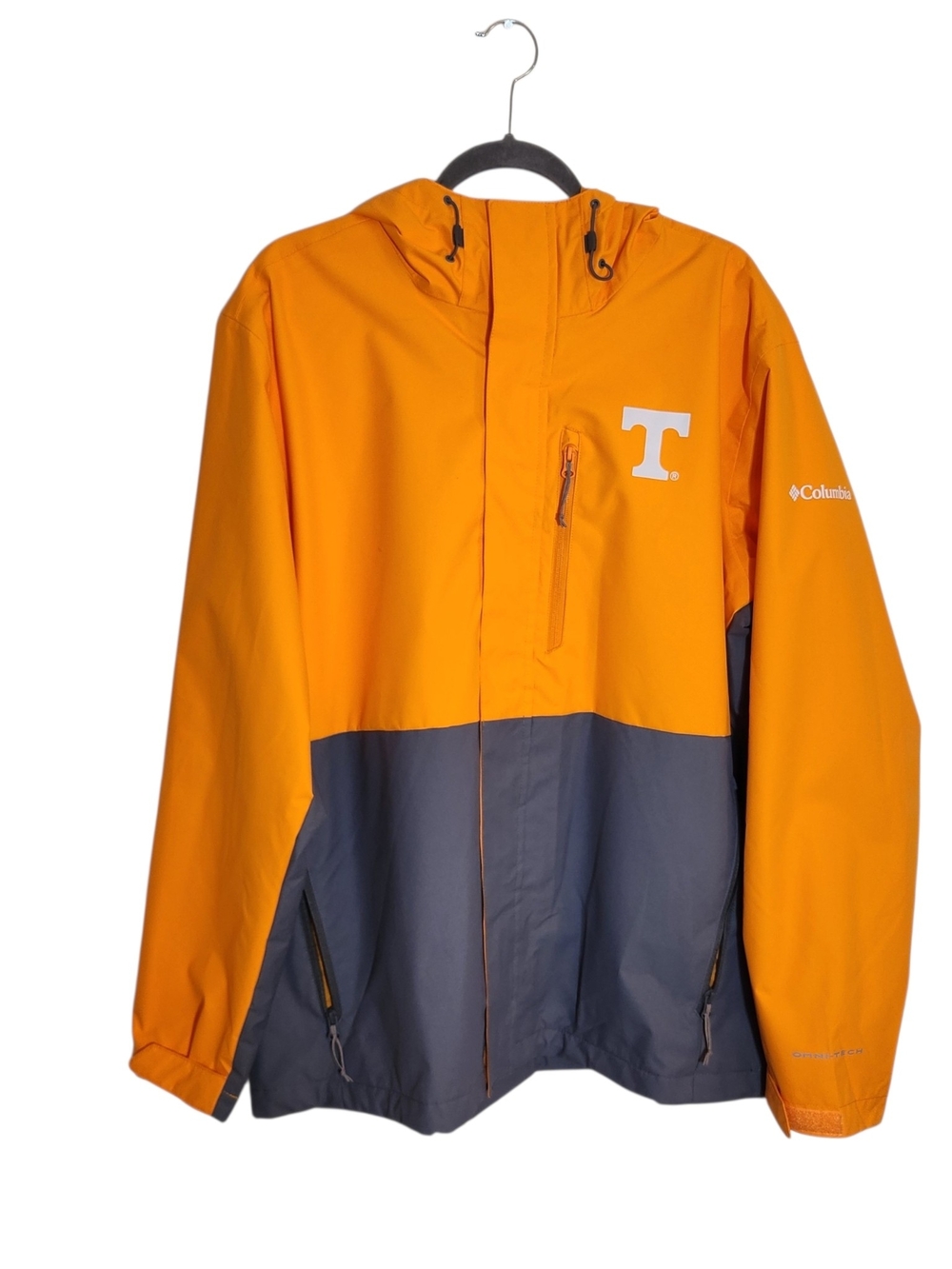 Columbia Field Bound Tennessee Orange and Gray Waterproof Jacket Size Large Flaw